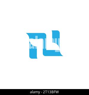 letter n simple blue paper design logo vector Stock Vector