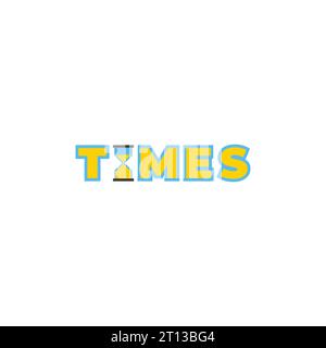 text times sand watch symbol logo vector Stock Vector