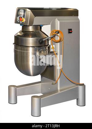 Industrial mixer for the food industry, production line at a food factory. The image is isolated on a white background. Stock Photo