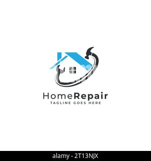 House repair and maintenance logo. repairing tools logo for home construction. Stock Vector