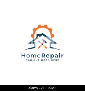 House repair and maintenance logo. repairing tools logo for home construction. Stock Vector