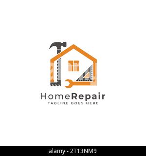 House repair and maintenance logo. repairing tools logo for home construction. Stock Vector