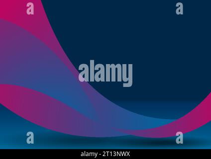 Dark blue and purple waves abstract corporate vector background Stock Vector