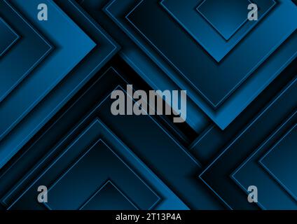 Dark blue squares geometric material abstract background. Corporate vector design Stock Vector