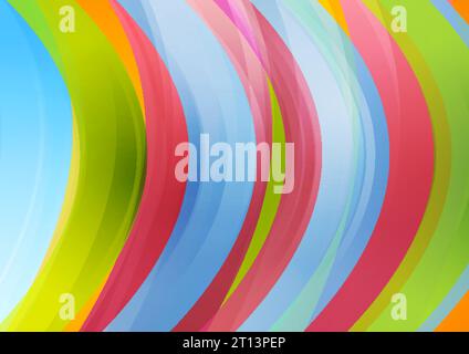 Colorful glossy waves abstract vector background Stock Vector
