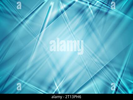 Blue glossy rays abstract shiny vector background Stock Vector