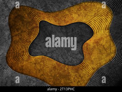 Black and orange refracted waves abstract background. Vector design Stock Vector