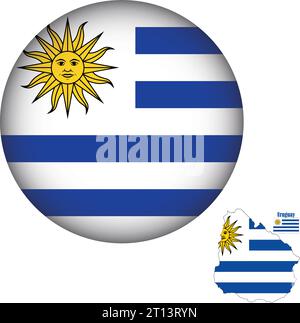 Uruguay Flag Round Shape Stock Vector