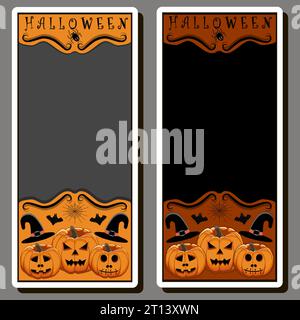 Illustration on theme sticker for celebration fun holiday Halloween with orange pumpkins Stock Vector