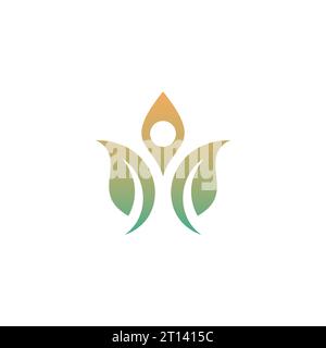 Leaf Health Logo Design. Lotus Logo Stock Vector
