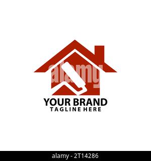 building painting services logo design vector Stock Vector