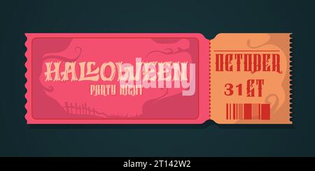 Halloween tradition ticket Promotion Poster background design vector illustration. Stock Vector