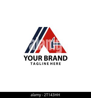 hammer repair home service abstract geometric logo design vector Stock Vector