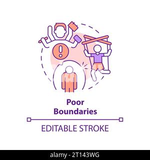 2D customizable line icon poor boundaries concept Stock Vector