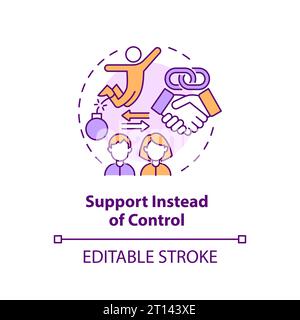 2D customizable line icon support instead of control concept Stock Vector