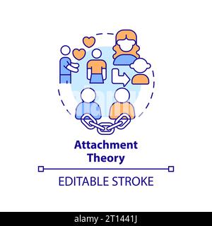 2D customizable line icon attachment theory concept Stock Vector
