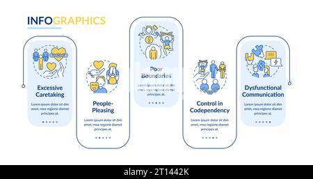 Multicolor codependent relationship layout with linear icons Stock Vector