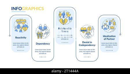 Codependent relationship layout with linear icon concept Stock Vector