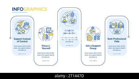 2D codependent relationship layout with linear icons concept Stock Vector