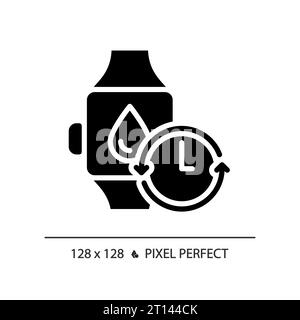 2D glyph style smartwatch with water icon Stock Vector