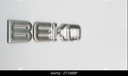 File photo dated 09/07/11 of a Beko logo on a fridge freezer at a home in Stockport. The Competition and Markets Authority (CMA) is launching a full-scale investigation into a planned tie-up between the electrical and white goods giants behind Hotpoint and Beko in Europe amid worries the deal could reduce choice and increase prices. The regulator said last month that the deal could lead to less competition in the supply of major household appliances in the UK. Issue date: Wednesday October 11, 2023. Stock Photo