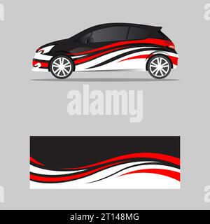 wrapping car decal wavy style design vector Stock Vector