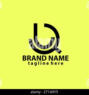 letter minimalis JQ QJ line logo design vector Stock Vector