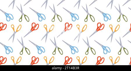 Seamless pattern with various colorful scissors Stock Vector