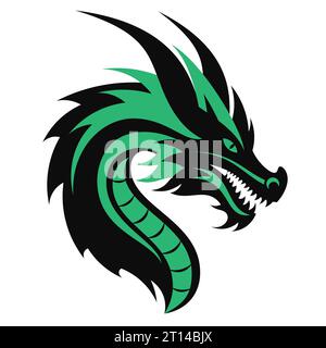 Dragon silhouette on white background, vector illustration of the symbol of 2024. Stock Vector
