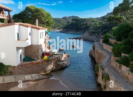 View from Hotel Aigua Blava-beautiful location a magnificent hotel with amazing sea views,located near Begur in one of the best beaches in Costa Brava Stock Photo
