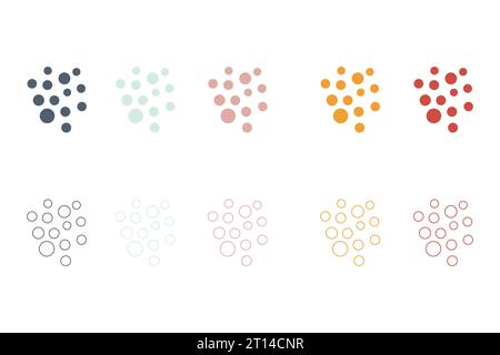 Fillers in the form of circles and balls in the form of bubbles for the underwater world. Design element for postcards Stock Vector