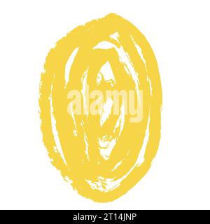 Wax crayon, chalk doodle element speech bubble, mark, oval hand drawn isolated on white background. Textured brush stroke,. Vector illustration Stock Vector