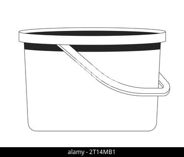 Paint bucket black and white 2D line cartoon object Stock Vector