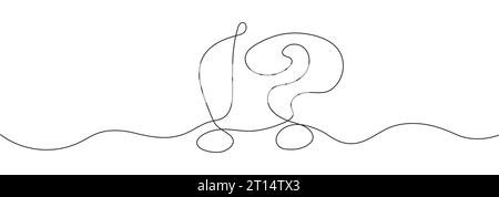 Question and exclamation marks one line art. FAQ concept vector. Interrogation symbols for expressing problems or difficulty. Stock Vector