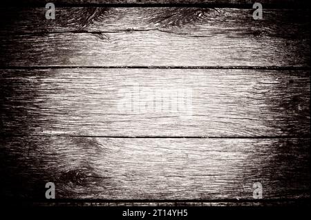 Bleached Wooden Horizontal Planks background with vignetting. Aged light rustic texture. Stock Photo