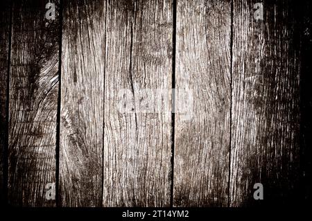 Bleached Wooden Horizontal Planks background with vignetting. Aged light rustic texture. Stock Photo