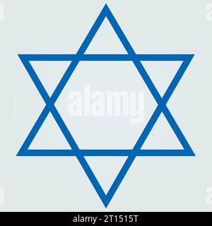 Seal of Solomon Star of David Symbol Emblem Flag Blue Color Stock Vector