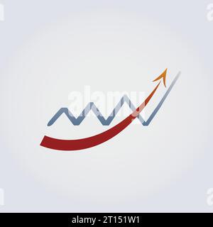 Icon for Logo Design Finance Real Estate and Asset Management Arrow Chart Trading Private Equity Banking Vector Stock Vector