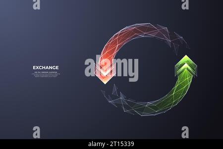 Abstract two arrows go round green and red Stock Vector