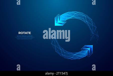 Abstract two arrows go around on a dark blue background. Stock Vector