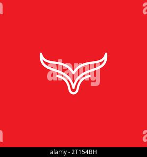 Bull Head Logo Vector. Letter V Bull Logo Stock Vector