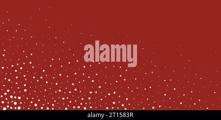 Abstract Halftone Dots Gradient. White on red Stippled Texture with Distressed Elements. Vector Art for Grunge Design. Stock Vector