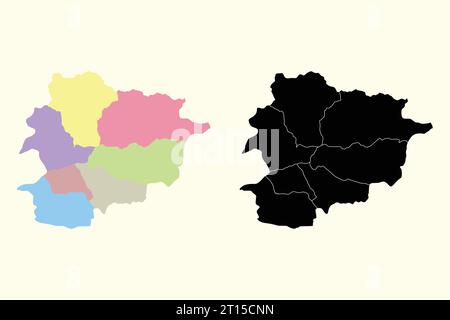 Andorra vector silhouette map white background Stock Vector