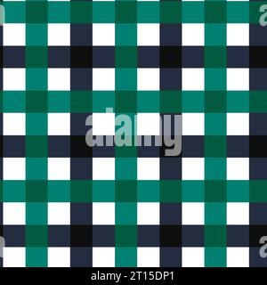 Pastel tablecloth gingham Vector Seamless Pattern. Navy blue and green checker background. Cottagecore Garden design. Homestead Farmhouse Summer Graph Stock Vector