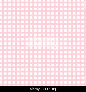 Pastel tablecloth gingham Vector Seamless Pattern. pink small checker background. Cottagecore Garden design. Homestead Farmhouse Summer Graphic Backgr Stock Vector