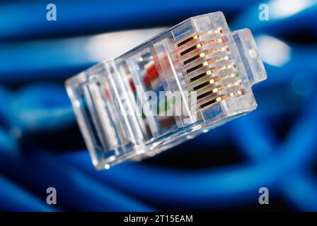 Cut Internet cable, wired and wireless connection Stock Photo - Alamy