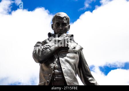 BOGOTA, COLOMBIA - JULY 2023. Monument to the famous Colombian scientist Francisco Jose de Caldas, also known as El Sabio Caldas in the city center of Stock Photo