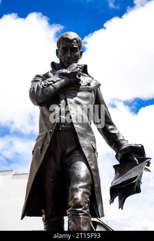 BOGOTA, COLOMBIA - JULY 2023. Monument to the famous Colombian scientist Francisco Jose de Caldas, also known as El Sabio Caldas in the city center of Stock Photo