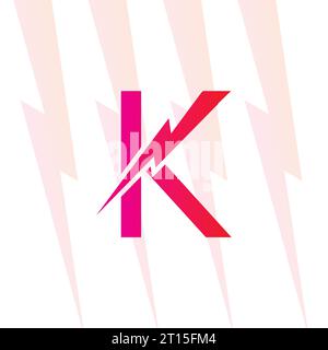 K letter logo with the Electrical sign, electricity logo, power energy logo, and icon Stock Vector