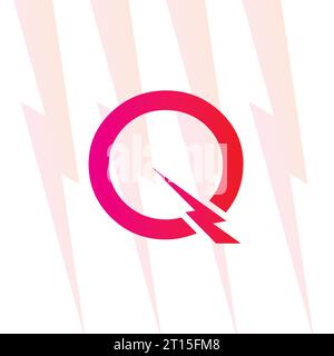 Q letter logo with the Electrical sign, electricity logo, power energy logo, and icon Stock Vector